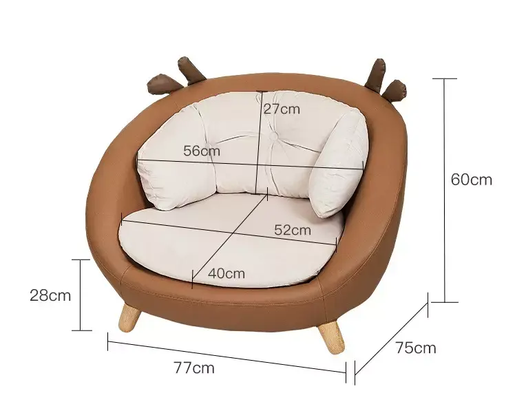 كرسي مفرد للأطفال على شكل غزال