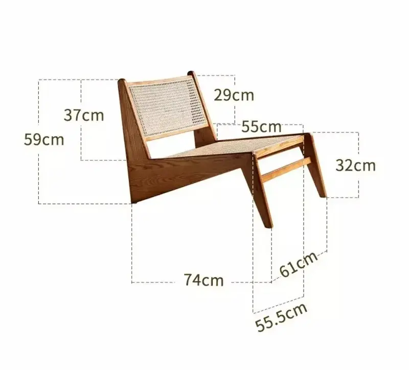 كرسي مفرد من خشب الروطان