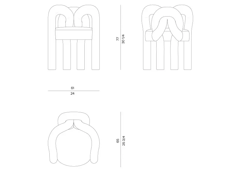 كرسي مفرد بمساند ذراعين بتصميم متخلف