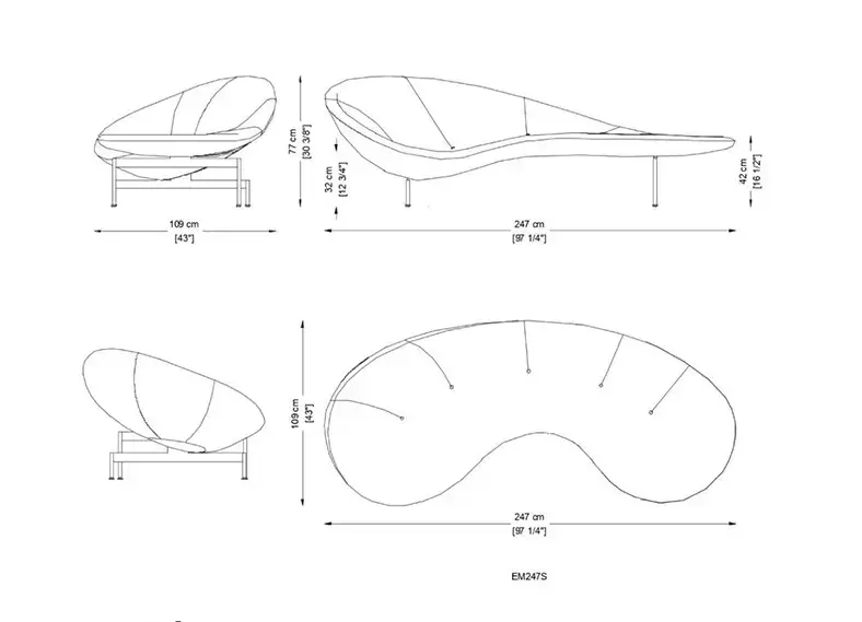 كنب مودرن بتصميم منحني