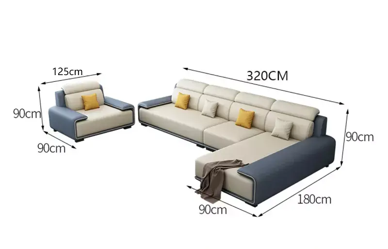 كنب زاوية مودرن رمادي