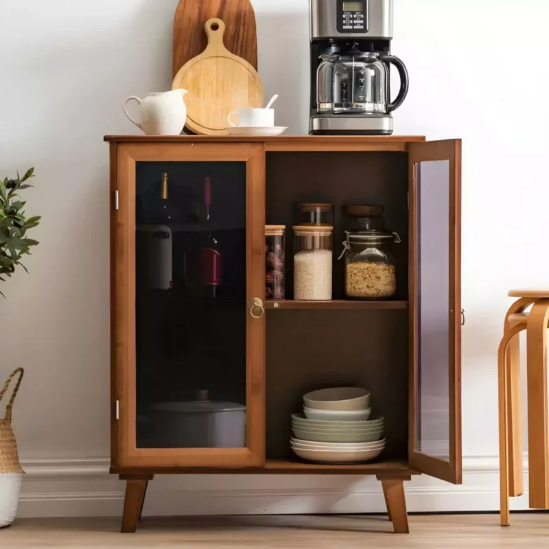 خزانة بوفيه خشب بتصميم كلاسيك