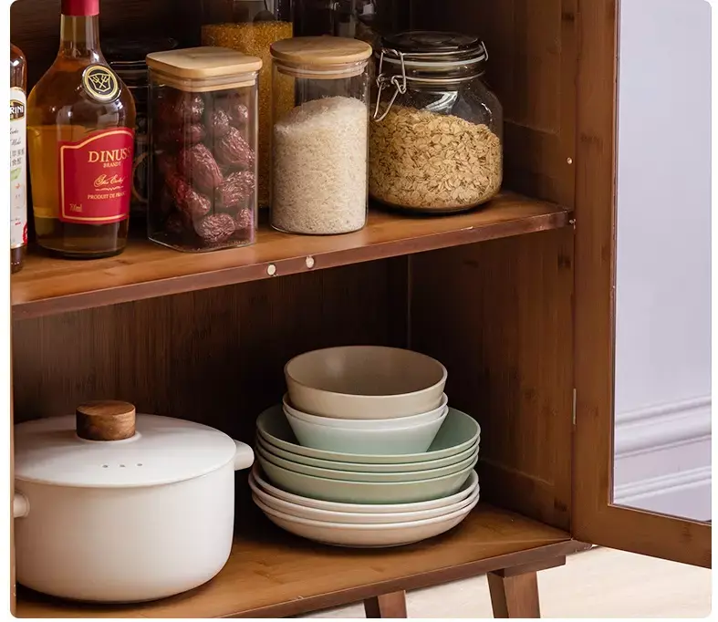 خزانة بوفيه خشب بتصميم كلاسيك