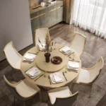طاولة طعام مستديرة مع كراسي بتصميم ملكي