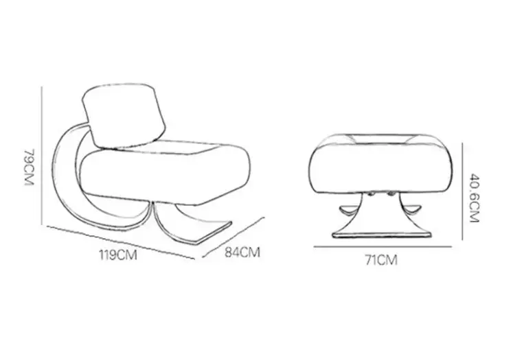 كرسي مفرد مع مسند للقدم بتصميم مميز