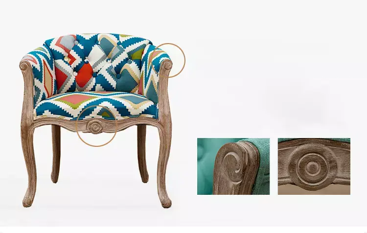 كرسي مفرد خشب كلاسيك لغرفة المعيشة