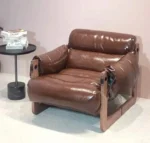 كرسي مفرد جلد من تصميم ايطالي