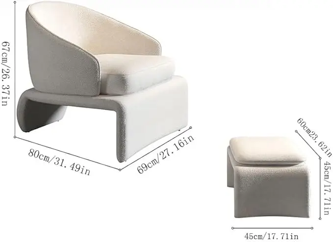 كرسي مفرد مع مسند للقدم كلاسيك