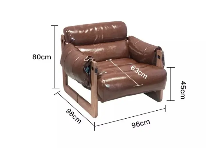 كرسي مفرد جلد من تصميم ايطالي