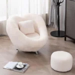 كنب مفرد مع مسند للقدم على شكل قلب