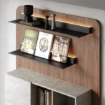 أرفف كتب معلق عصري مع إضاءة