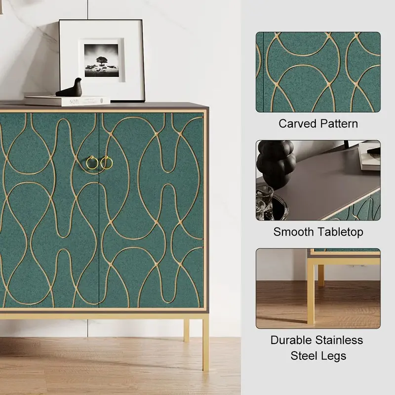 بوفيه جانبي عصري مع أبواب منقوشة