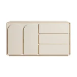 طاولة بوفيه جانبي مودرن مع تخزين وأبواب مقوسة