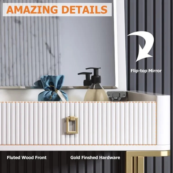 تسريحة غرفة النوم عصرية قابلة للتمديد