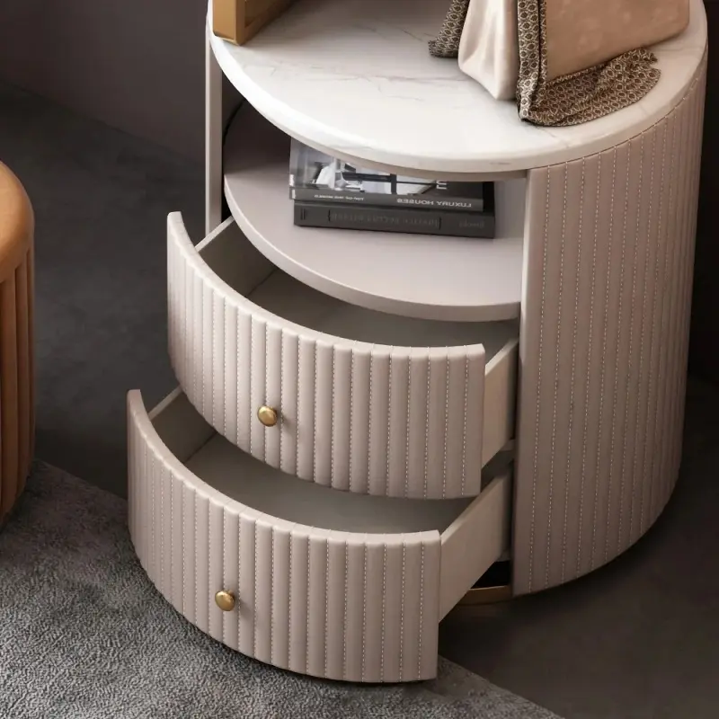 تسريحة غرفة نوم مع أدراج للتخزين وخزانة جانبية 