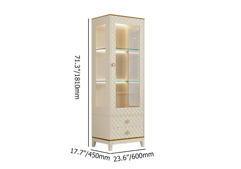 خزانة بار مودرن مع إضاءة وأبواب زجاجية