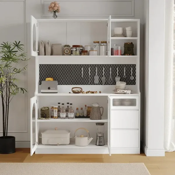 خزانة تخزين مستقلة مع أبواب زجاجية