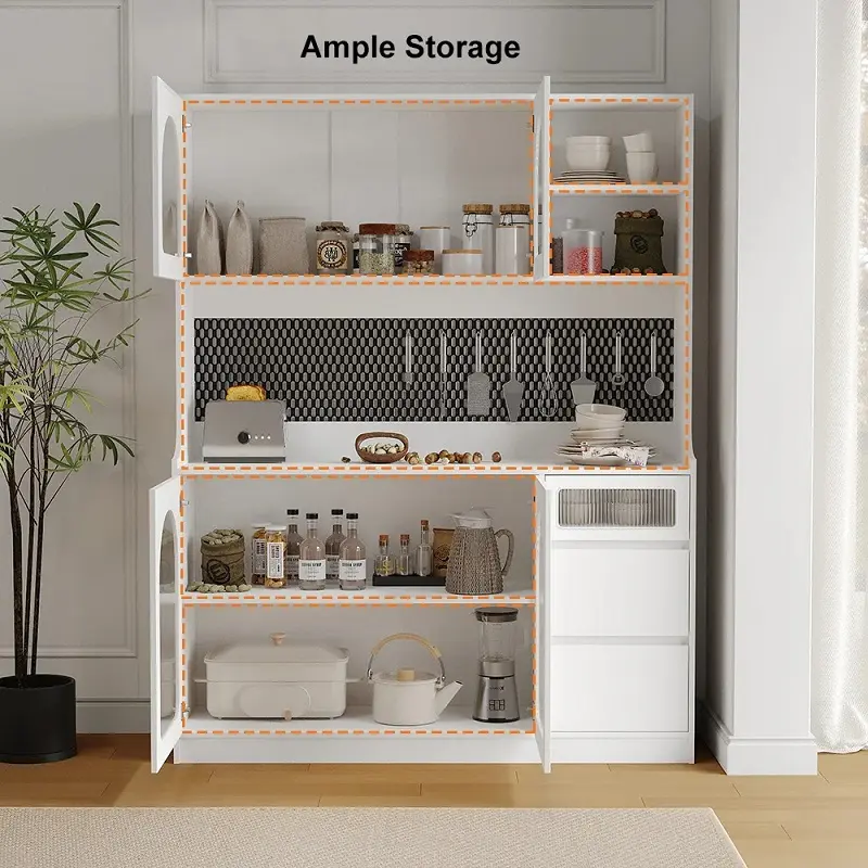 خزانة تخزين مستقلة مع أبواب زجاجية