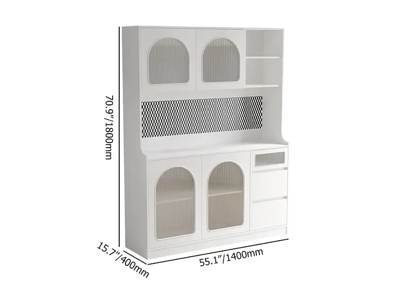 خزانة تخزين مستقلة مع أبواب زجاجية