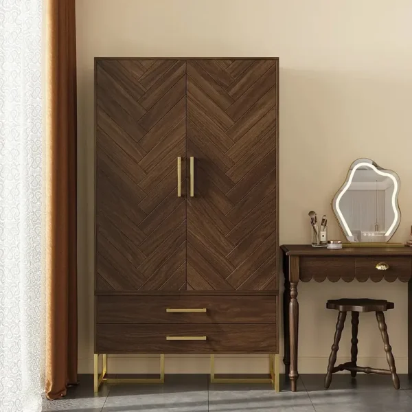 خزانة ملابس مع أدراج بتصميم عصري