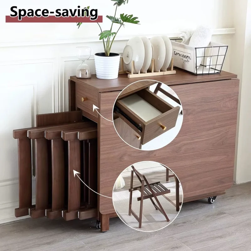 طاولة طعام خشب عصرية قابلة للطي