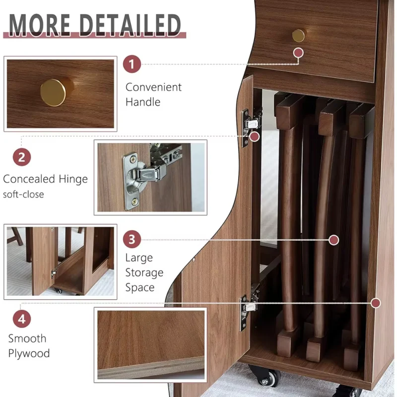 طاولة طعام خشب عصرية قابلة للطي