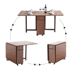 طاولة طعام خشب عصرية قابلة للطي