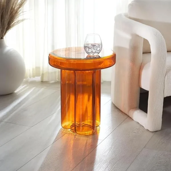 طاولات قهوة دائرية زجاجية