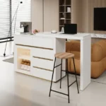 طاولة بار قابلة للتمديد مع سطح رخام