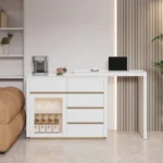 طاولة بار قابلة للتمديد مع سطح رخام