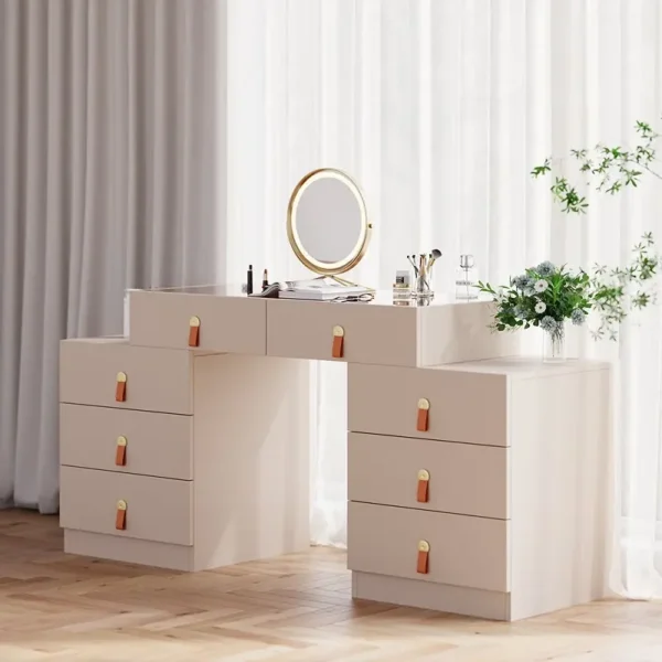 طاولة تسريحة متحركة فاخرة بتصميم عصري