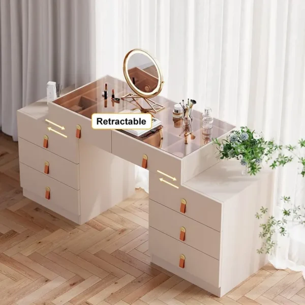 طاولة تسريحة متحركة فاخرة بتصميم عصري