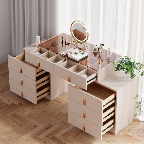 طاولة تسريحة متحركة فاخرة بتصميم عصري