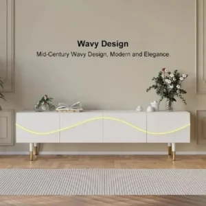 طاولة تلفاز عصرية بتصميم مموج