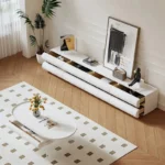 طاولة تلفاز مع مساحة تخزين بتصميم مميز