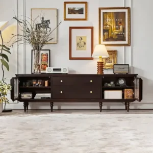 طاولة تلفاز بأبواب زجاجية