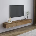 طاولة تلفاز خشب معلقة على الحائط