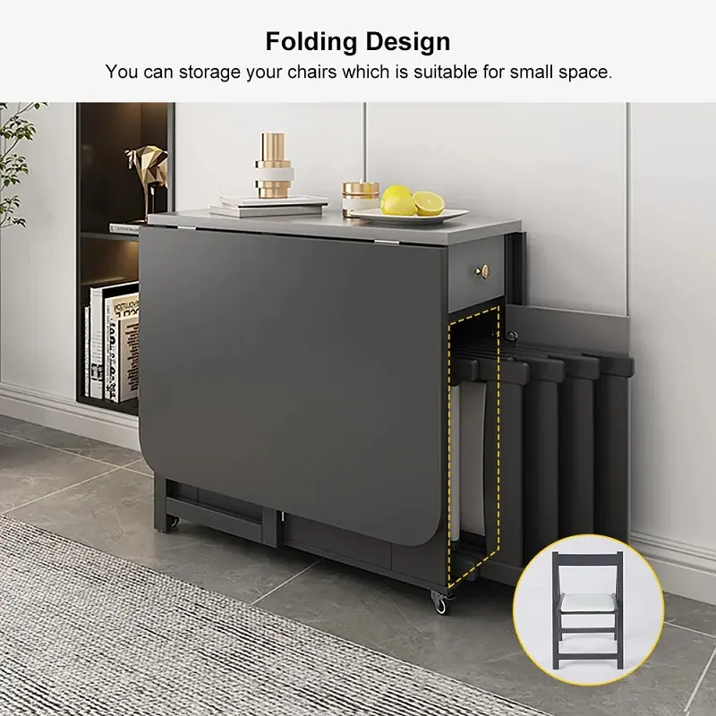 طاولة طعام عصرية قابل للطي مع كراسي