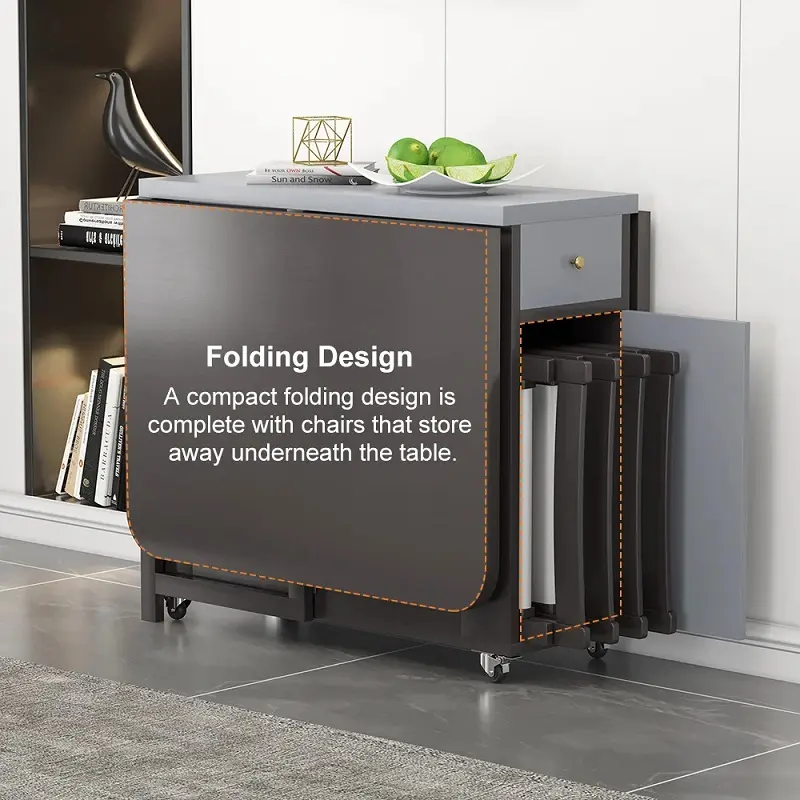 طاولة طعام عصرية قابل للطي مع كراسي