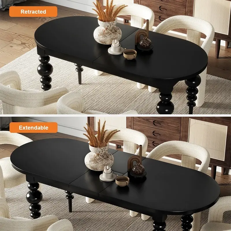 طاولة طعام بيضاوية قابلة للتمديد