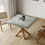 طاولة طعام خشب على شكل مربع - Image 2