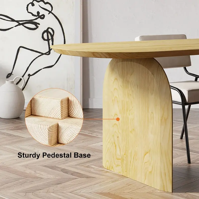 طاولة طعام خشبية على الطراز الياباني