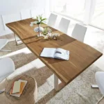 طاولة طعام خشب بتصميم ريفي