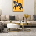 طاولة قهوة مستديرة عصرية بتصميم متداخل