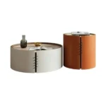 ⁦طاولات قهوة دائرية من الجلد⁩ - الصورة ⁦4⁩