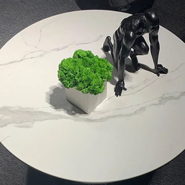 طاولة قهوة قابلة للتمديد مع قاعدة دائرية