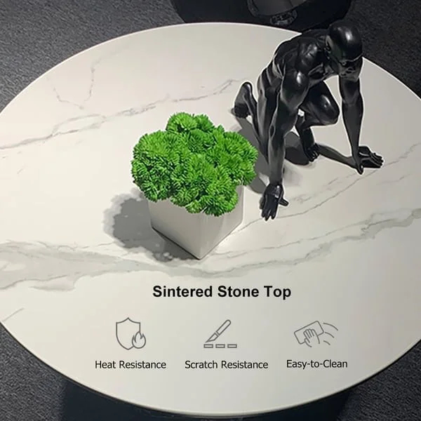 طاولة قهوة قابلة للتمديد مع قاعدة دائرية