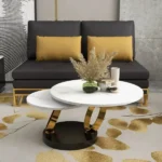 طاولة قهوة قابلة للتمديد مع قاعدة دائرية