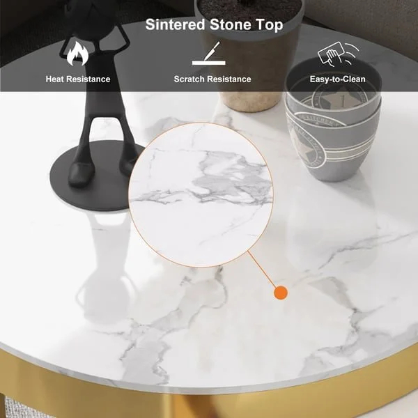 طاولة قهوة مستديرة عصرية بتصميم متداخل