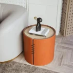 طاولات قهوة دائرية من الجلد